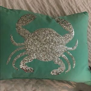 Crab Sequin Pillow
